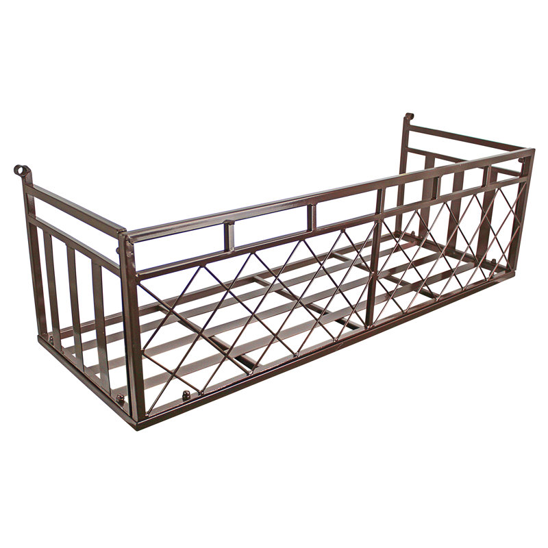 European-Style Black Metal Window Box Planter