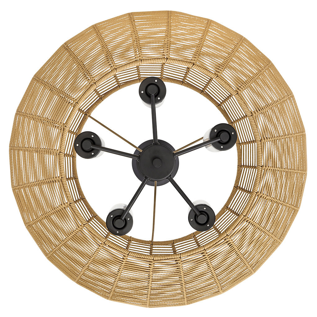 Abbey Outdoor Metal Chandelier, Natural