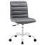 Chaise de bureau à dossier moyen ondulé en vinyle sans accoudoirs Modway-803849596