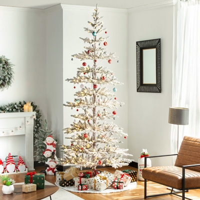 Johvan Frosted Pre-Lit Pine Christmas Tree