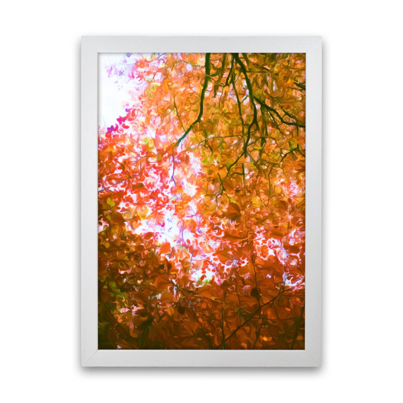 Autumn Leaves - Print, 88cm H x 64cm W x 3cm D, White Framed