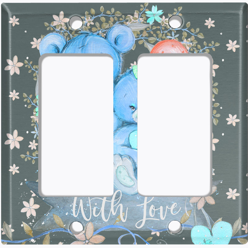 Patterned 2 - Gang Toggle Light Switch Standard Wall Plate