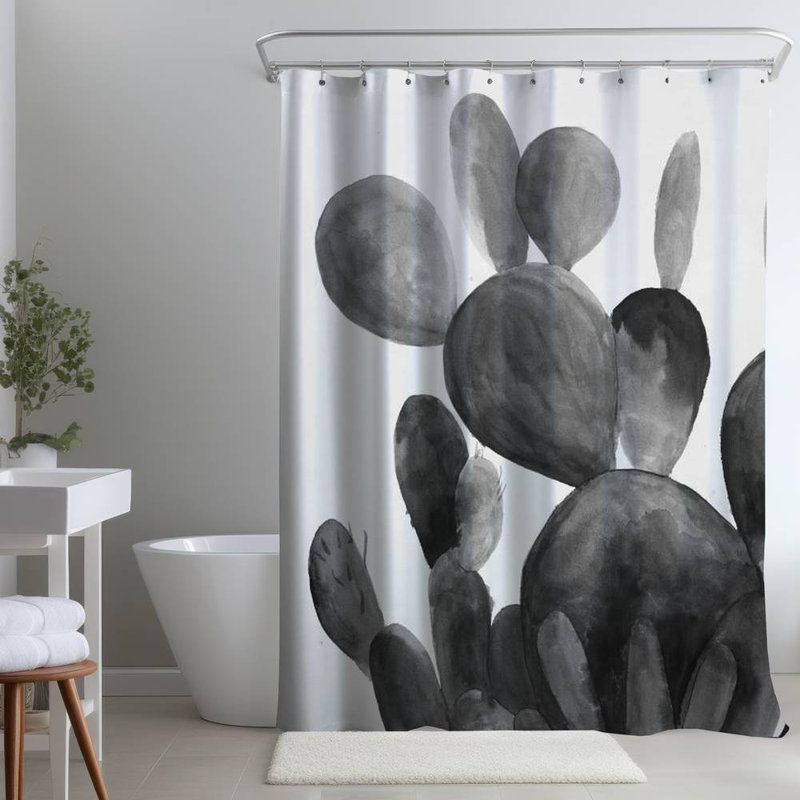 Floral – Polyester Shower Curtain, Dye Sublimation Print, 71" W × 74" L