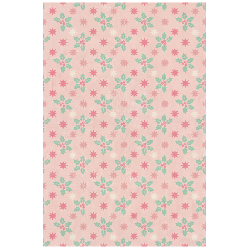 Tapis de Noël Amasya de style vintage crème et rose, antidérapant, à poils courts, pour l'intérieur et l'extérieur, idéal pour les animaux de compagnie, salon, chambre, salle à manger, entrée, couloir, bureau, tapis de Noël, paillasson de fête, tapis saisonnier lavable