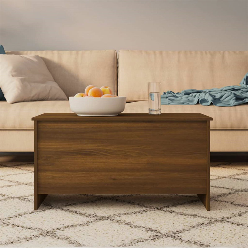Hydia Lift Top Extendable Sled Coffee Table with Storage, 52.5cm H x 102cm L x 55.5cm W, Brown