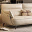 Causeuse-coussin modulaire en cuir véritable beige