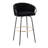 Claire Contemporary/Glam Barstool In Black Metal And Black Velvet With Gold Metal Footrest By Lumisource - Set Of 2-971181110-971181108