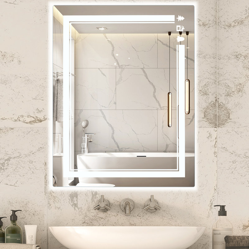 Bilgi Glass Flat Wall Mirror, 32" x 24"