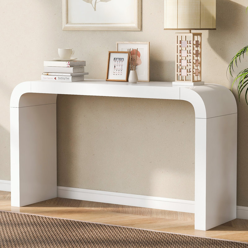 Wood Console Table, White
