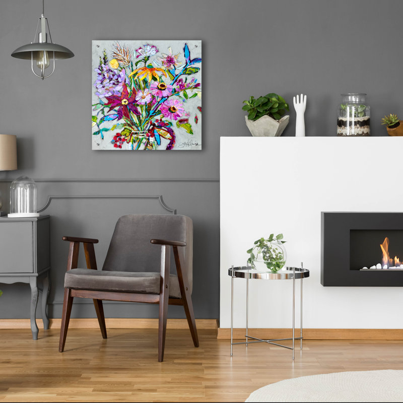 Art mural épique «Fab Floral» par St Hilaire Elizabeth, 24 po x 24 po, H 24 po x l 24 po