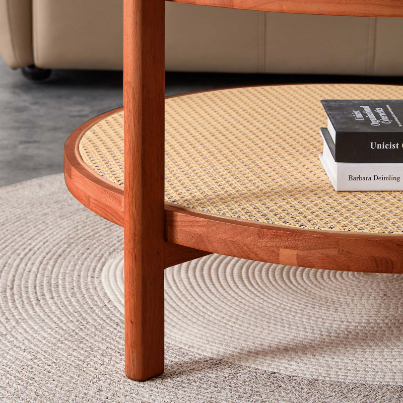 Table basse moderne double minimaliste circulaire, plateau de table en verre artisanal