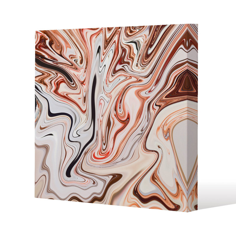 Rippled Marble Slim Style Canvas Print , 15mm Slim Real wood., 20 cm H x 20 cm W