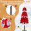 Arbre de Noël artificiel illuminé 5 pi avec 301 pointes de branches rouges et blanches