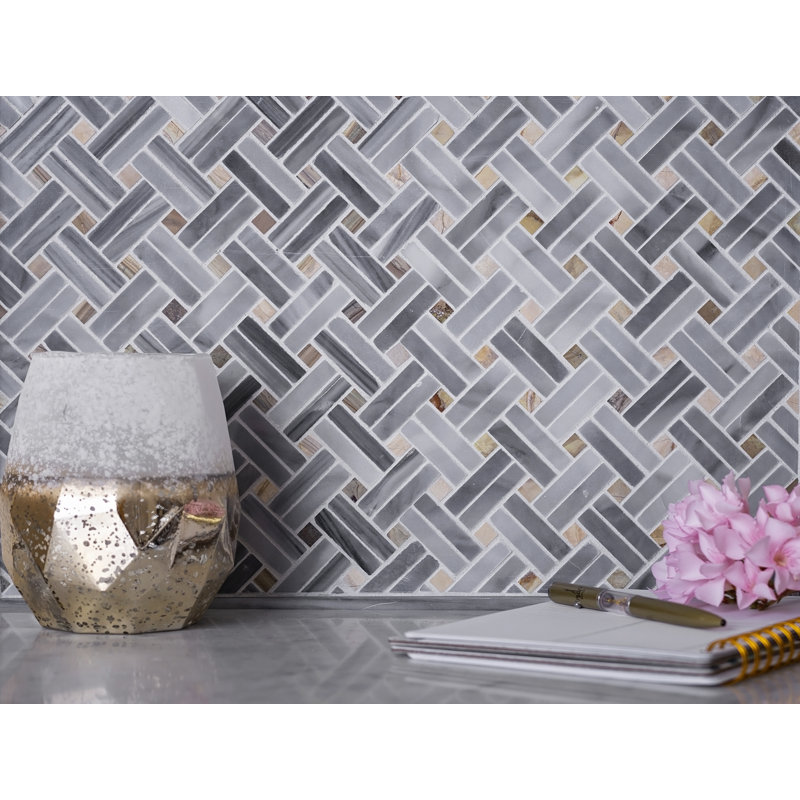 11.2" X 11.5" Doubleweave Marble Mosaic Tile