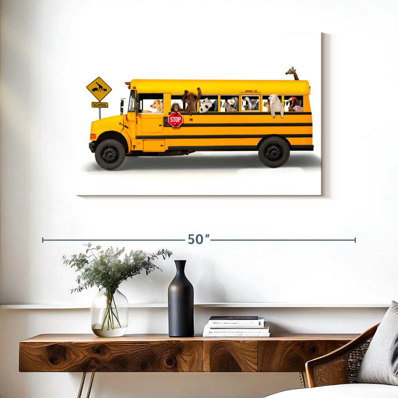 School Bus, 26" H x 39" W