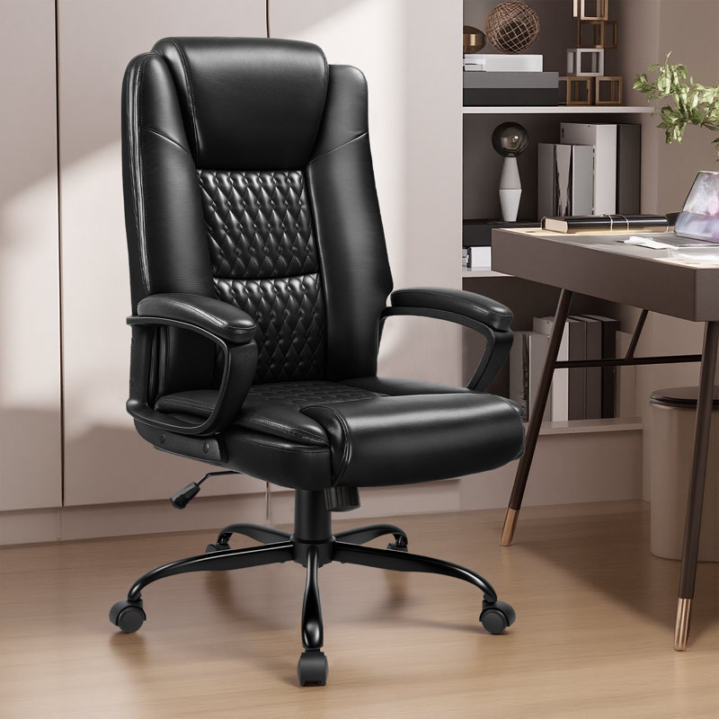 Home Office Chair, 400LBS Big and Tall Heavy Duty Design, Ergonomic High Back Lumbar Back Support, Black, Black