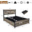 Bed Frame with Storage Headboard and 12 Drawers LED Lights-1412450427