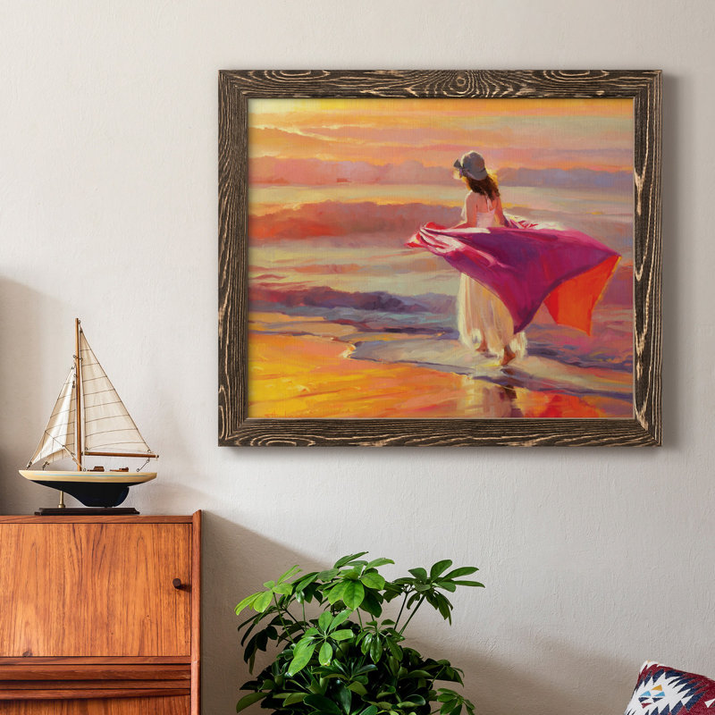 Catching The Breeze - Peinture sur toile encadrée, H 20 po x l 17 po x P 1,5 po, Noyer