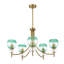 Lustre en verre transparent vert dégradé à 5 lumières Aurora