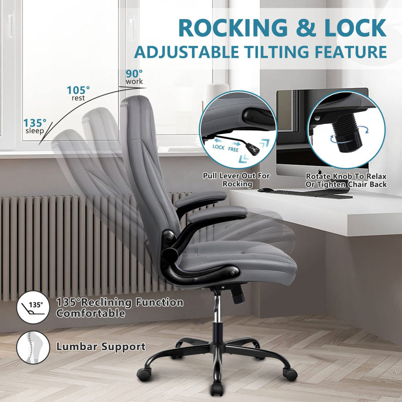 Fauteuil de direction en velours Luisiana, Gris