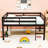 Twin Wood Loft Bed With Ladder-529905422