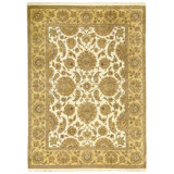 High-Quality Hand-Knotted Ivory And Gold Area Rug