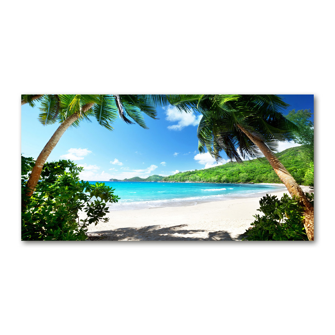 Leinwanddruck - Wandkunst - Drucke auf Leinwand - 140X70 Bild Bildthema: Seychellen Strand