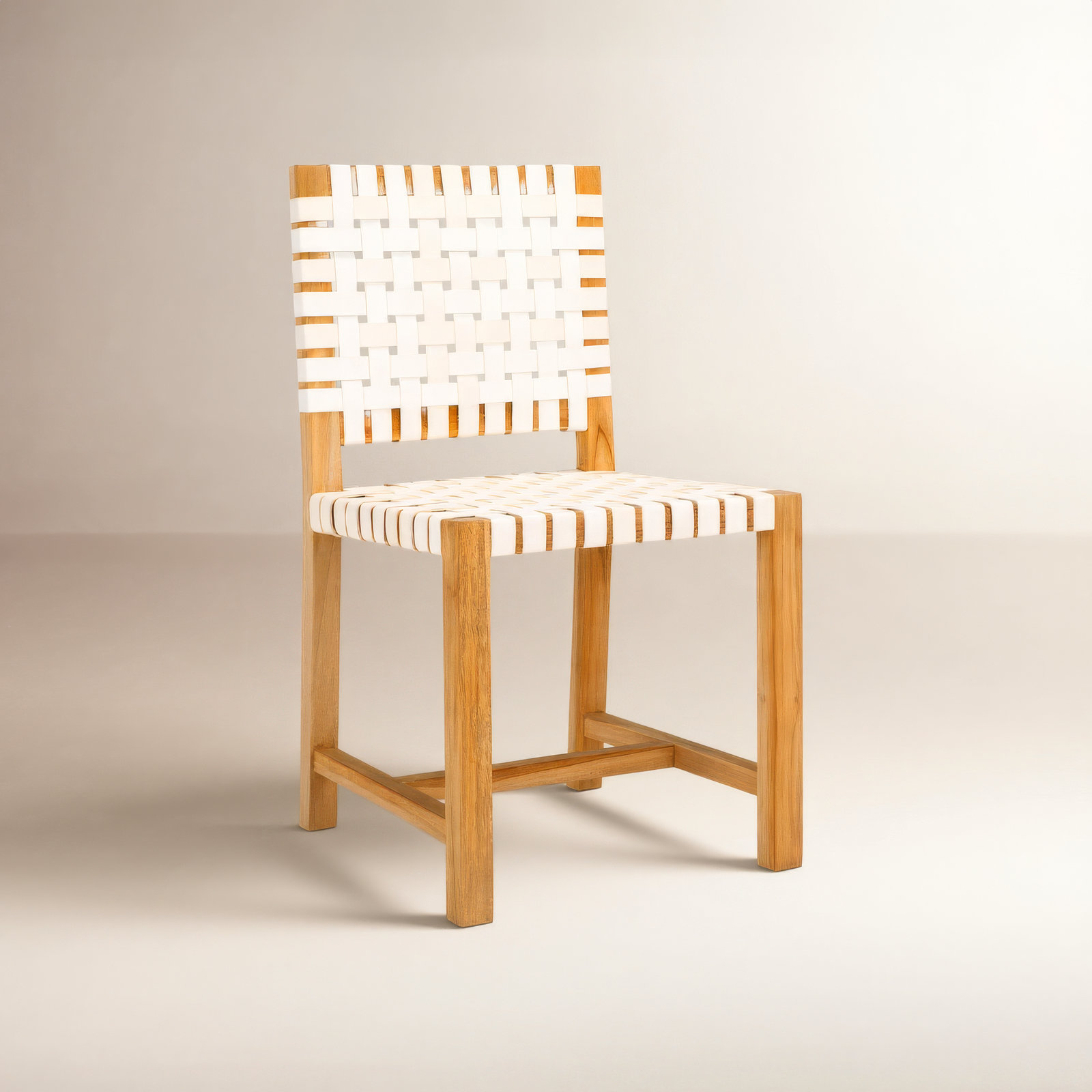 Erline Dining Chair, White/Natural
