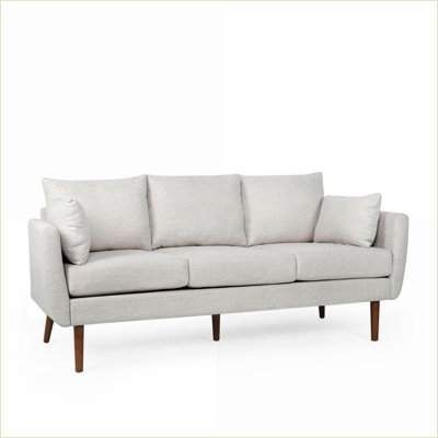 Sofas 3-Seater Contemporary Pillow-Back Sofa | Fabric | Navy Blue
