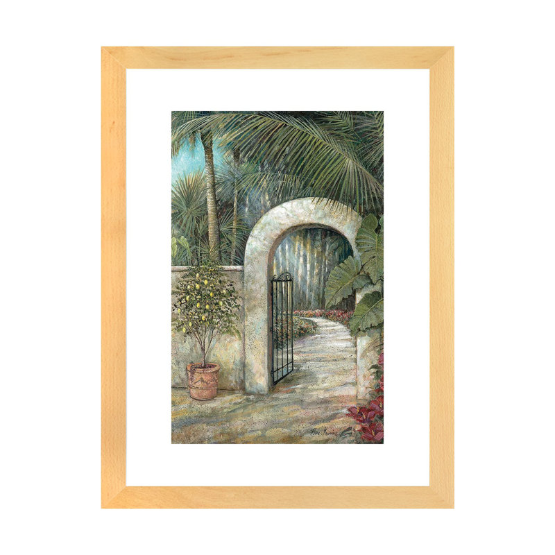 Tranquil Garden II par Ruane Manning - reproduction d'art, H 24 po x l 16 po x P 1 po, Papier avec cadre beige, Blanc