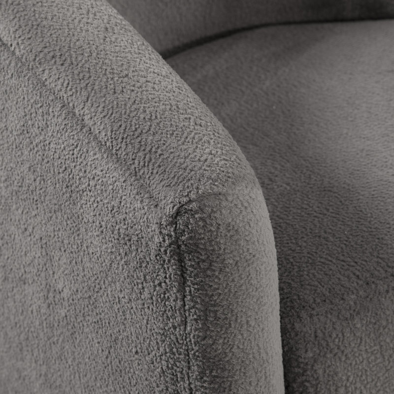 Fauteuil d'appoint pivotant de style tonneau, Brun cendré