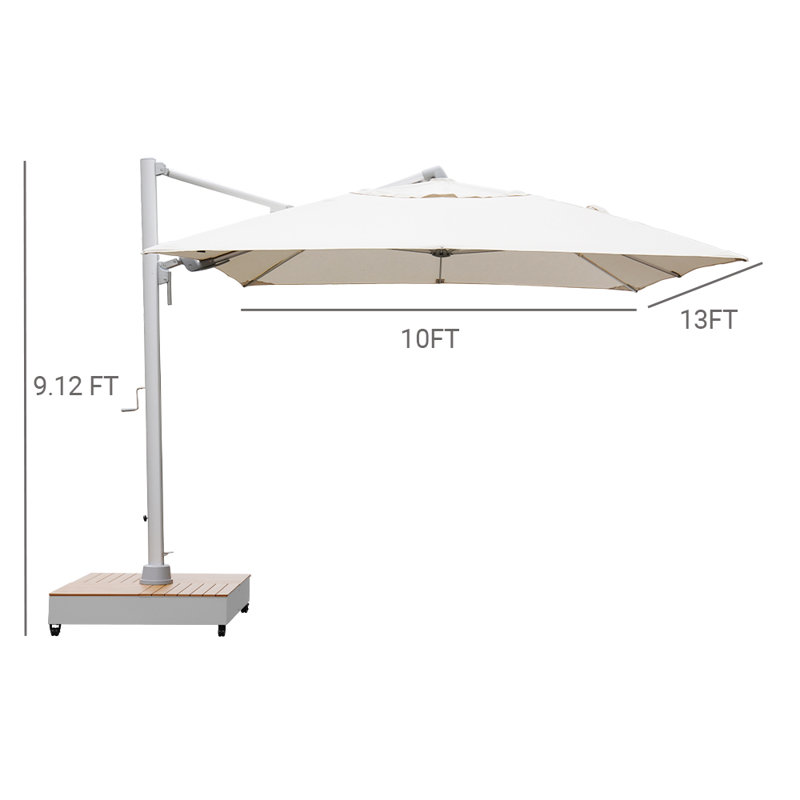 Menades 157.48'' x 118.11'' Rectangular Cantilever Umbrella, Silver
