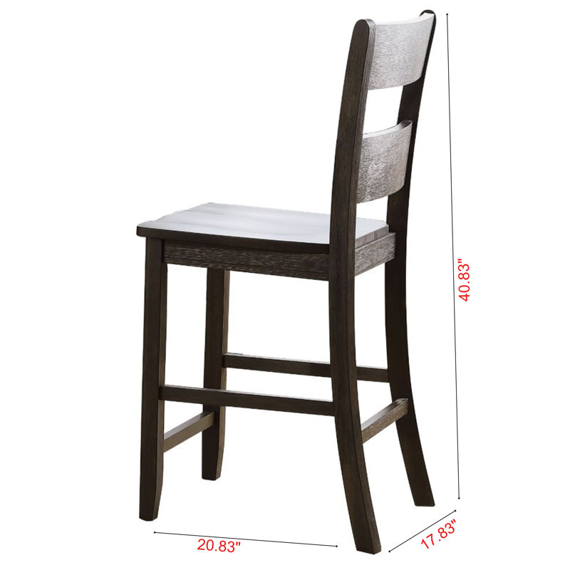 Chaise à hauteur de comptoir en noyer patiné Clarity (ensemble de 2)