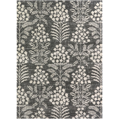 Tapis transitionnel gris anthracite / crème Ashbourne