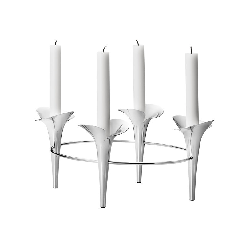 BLOOM Taper Candleholder, Silver