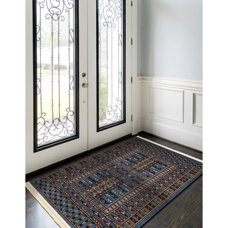 Tapis bleu Aucun, Rectangle 2 pi x 3 pi 1 po