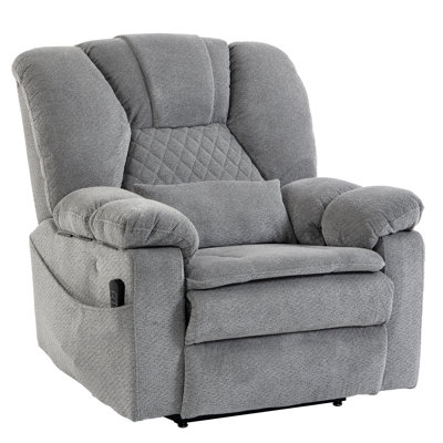 Fauteuil inclinable électrique 40,25 po à deux moteurs, grand et grand, avec accoudoirs, massage pour coussins gonflables et chaleur
