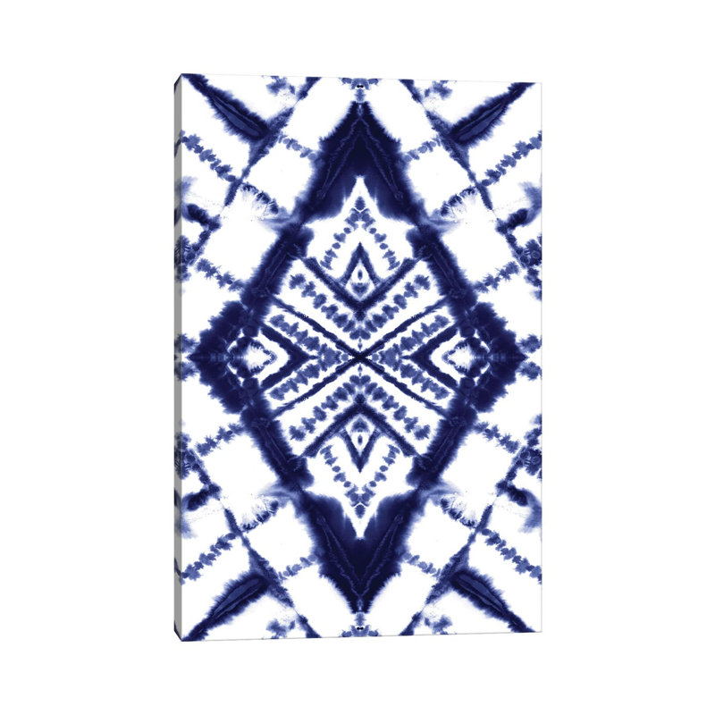 Dye Diamond Indigo by Jacqueline Maldonado - Wrapped Canvas Print, 20.32 cm H x 30.48 cm W