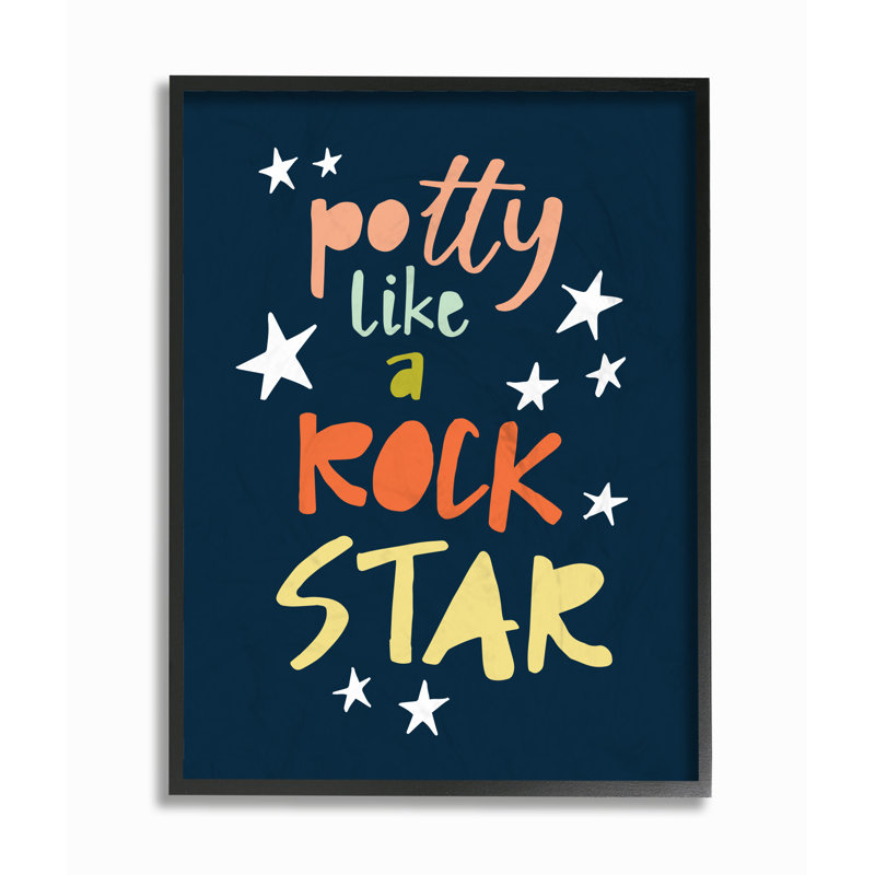 Art encadré «Potty Like a Rock Star», H 14 po x l 11 po x P 1,5 po, Giclée encadrée noir minuit