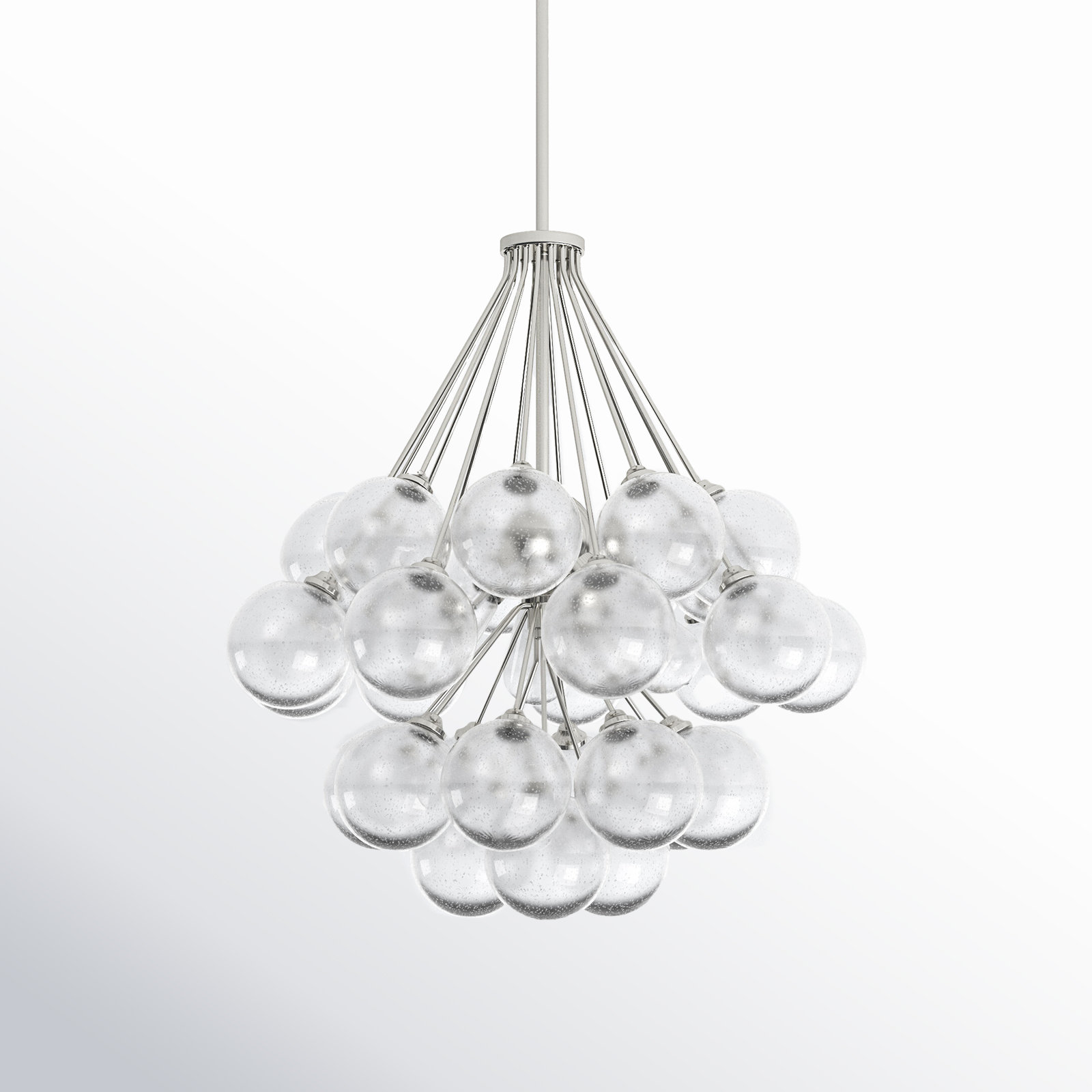Logan 3 - Light Unique Sphere Chandelier, Brushed Nickel