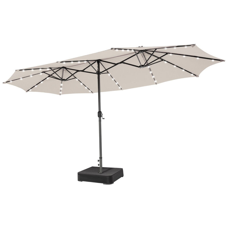 450cm X 270cm Rectangular Lighted Balcony Parasol, Beige