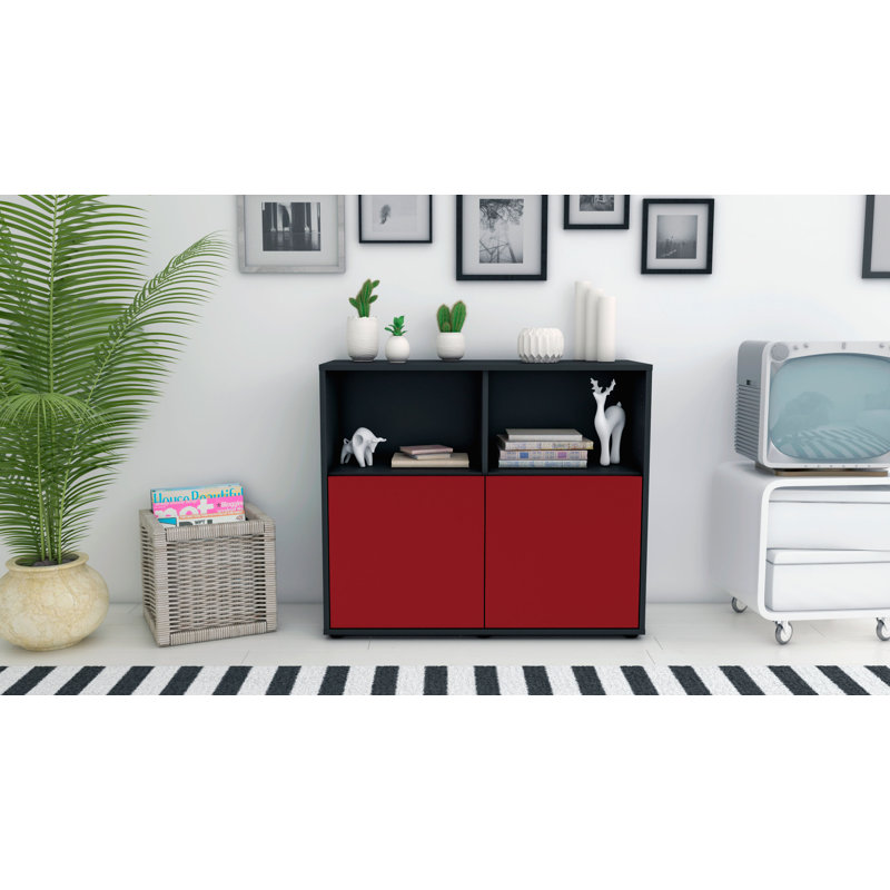 Raleigh 92cm Sideboard, Anthracite/Red