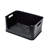 iDesign Recycled Plastic Large Open Front Stacking Storage Bin with Handles – Matte Black