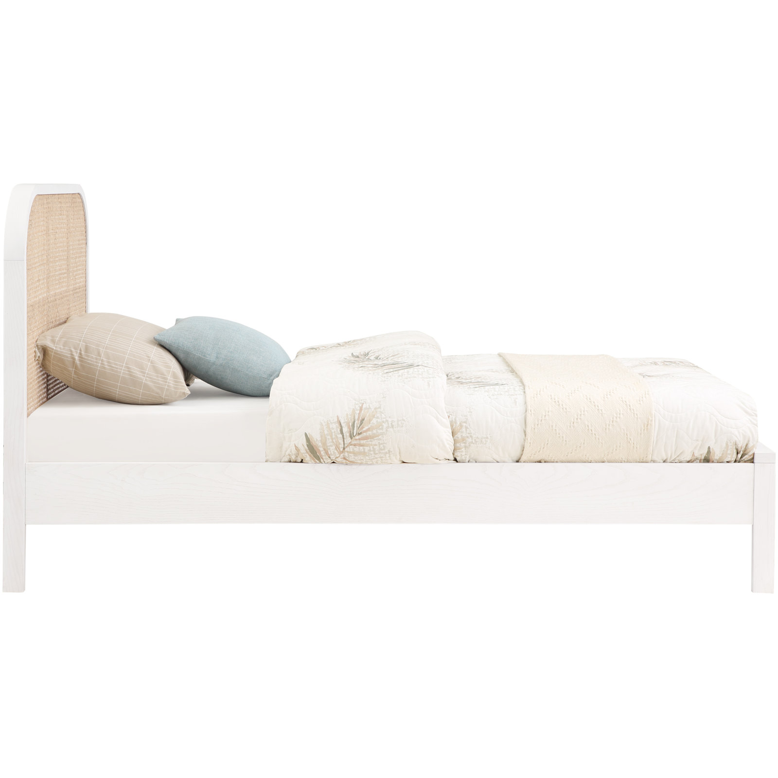 Cane Bed, Twin, White