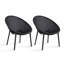 Chaises d'appoint intérieures et extérieures modernes en plastique résistant aux intempéries, chaises d'appoint en forme d'œuf avec siège perforé pour terrasse, balcon, salon, véranda et bord de piscine, noir-357653099