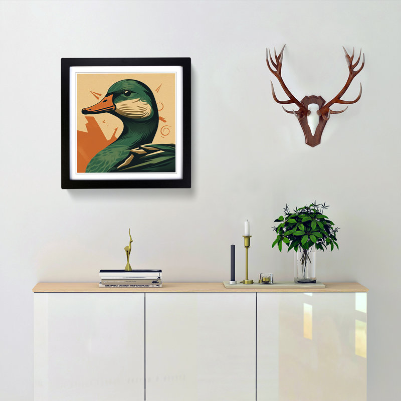 Single Picture Frame Print on Wood, Black