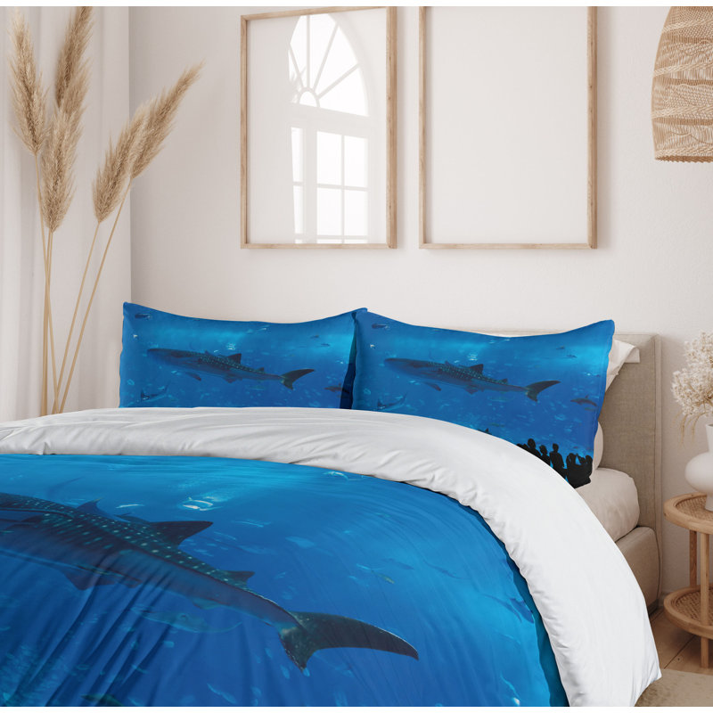 Shark Modern & Contemporary Polyester Duvet Cover, King