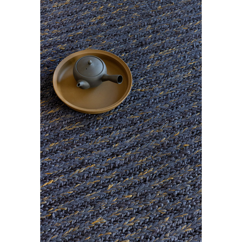 Craft Flatweave Chevron Area Rug in Denim, Rectangle 4'7" x 6'6"