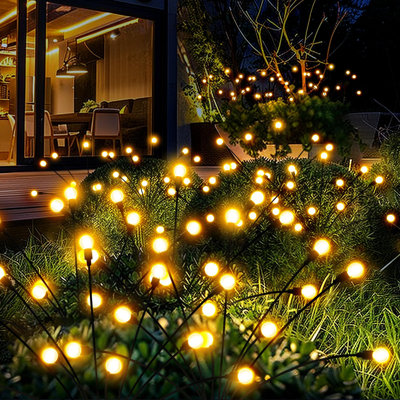 Solar 80 LED Firefly Garden Lights Solar Outdoor for Outside Sway by Wind,for Yard Patio Pathway Decoration,Set of 8