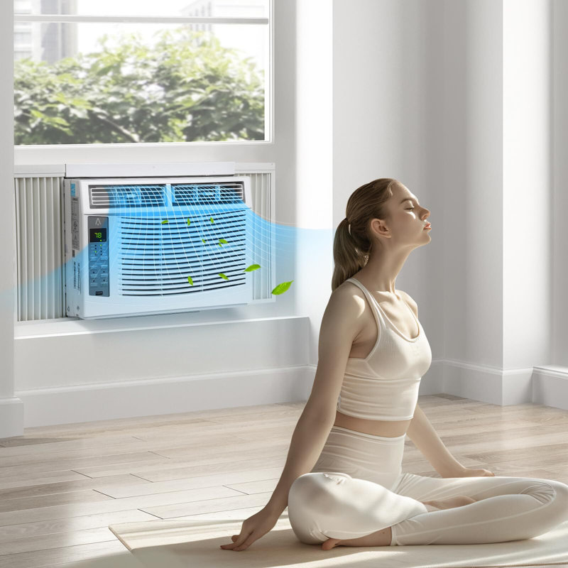 Acekool Window Air Conditioner 6000 Btu, Up to 250 Square Feet,Window Ac Units with Remote,3 Cooling & Fan Speeds,Window Install Kit,Window Unit Air Conditioner